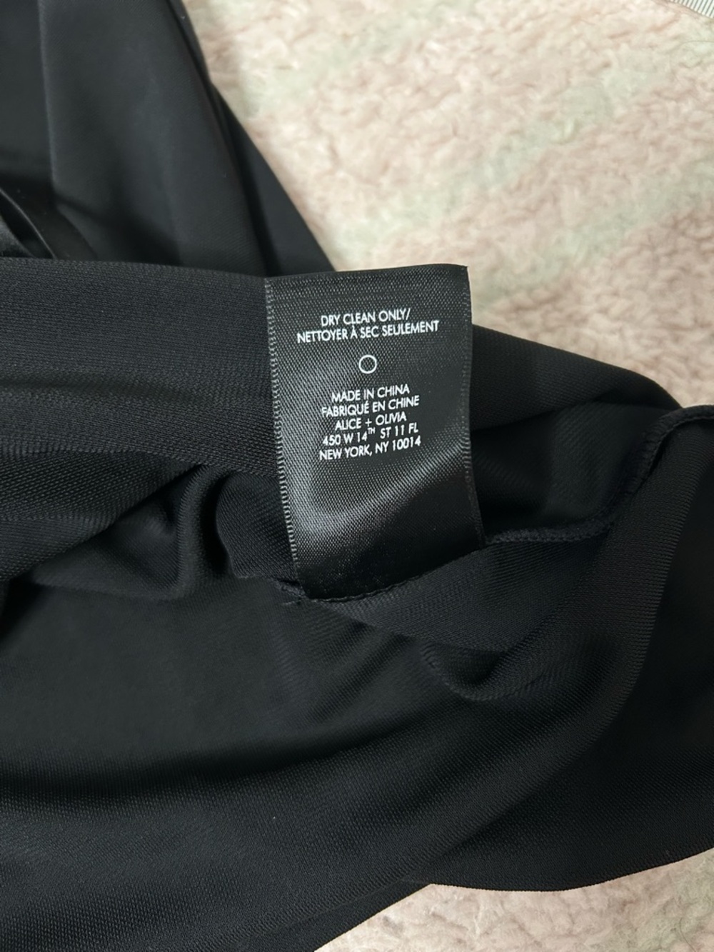 NWT Alice and Olivia Marsha Black Ruched Front Polo Mini Dress Size Medium - Picture 7 of 12